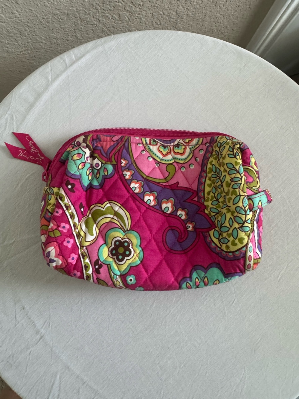 Vera Bradley Hot Pink Paisley Quilted Cosmetic Pouch